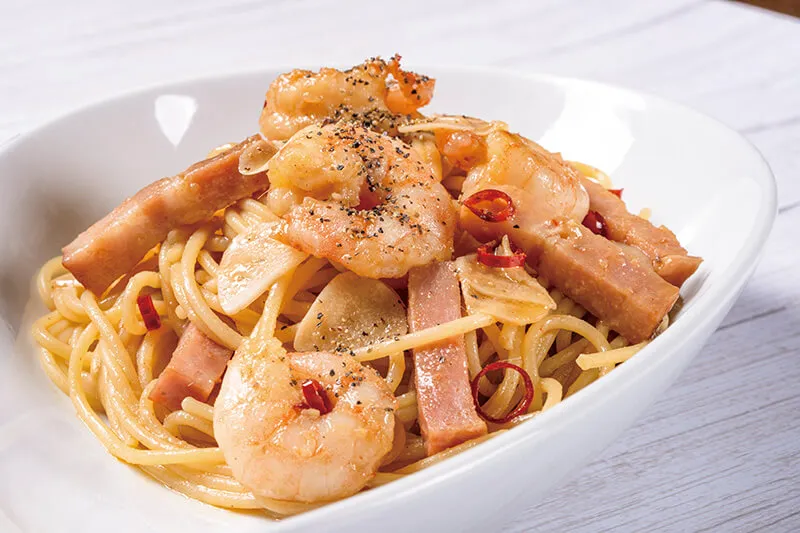 エビのペペロンチーノ